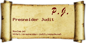 Presneider Judit névjegykártya